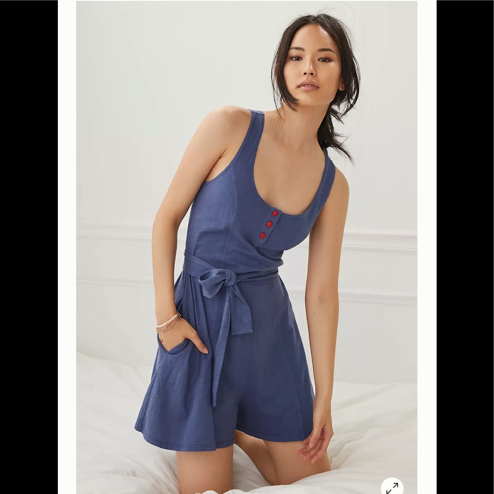 Classic Henley Romper - Picture 1 of 6